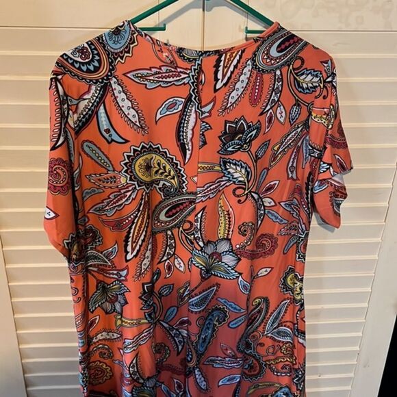 Bobbie Brooks coral paisley print tunic top size 1X - Picture 4 of 4
